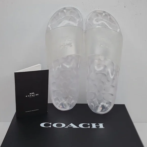 COACH ULYSSA RUBBER SLIDE/SHOES, THE SIZE 11B, THE COLOR IS "CLEAR", 100% RUBBER - Picture 1 of 13